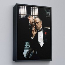 Siyah Çerçeveli The Godfather Kanvas Tablo, Vito Corleone Film Sahnesi Kanvas Tablo