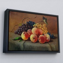 Çerçeveli Masa Üstündaki Meyveler Yağlı Boya Görünümlü TABLO-1233