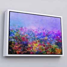 Çerçeveli Kır Çiçekleri Yağlıboya Görünüm Dekoratif Kanvas Duvar TABLOSU-3505