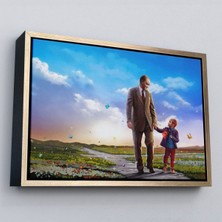 Çerçeveli Çocuk Bayramı Temalı Mustafa Kemal Atatürk ve Çocuklar Dekoratiftablo(Tek Parça)-84