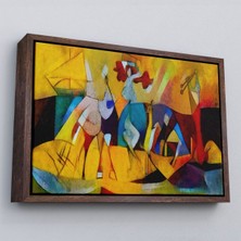 Çerçeveli Modern Tarz Soyut Yağlıboya Görünüm Dekoratif Kanvas Duvar TABLOSU-3522