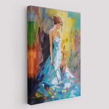 Keman Çalan Kadın Dekortif Duvar TABLOSU-6233