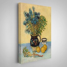 Natürmort Kır Çiçekleri Ile Majolica Tarzı Sürahi Tablo - Vincent Van GOGH-7451