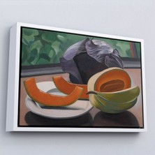 Çerçeveli Auguste Herbin - Kavunlu Natürmort - Still Life With MELON-7101