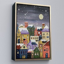 Çerçeveli Londrada Kış Gecesi Dekoaratif Duvar TABLOSU-6145