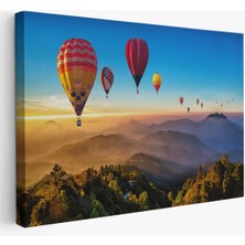 Hava Balonları Dekoratif Kanvas Duvar TABLOSU-3580
