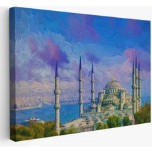 Sultan Ahmet Camii Yağlıboya Görünüm Kanvas Duvar TABLOSU-3691