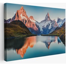 Bachalpsee Gölü ve Isviçre Alpleri Dekoratif Kanvas Duvar TABLOSU-3624