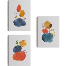 Suluboya Şekilleri Soyut Sanat Dekoratif Tablo Seti-Aö-15