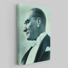 Atatürk Portre Tablosu Mustafa Kemal Atatürk Dikdörtgen Dekoratif Kanvas Tablo-Cn-63