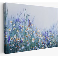 Kır Çiçekleri ve Papatyalar Dekoratif Kanvas TABLO-3653