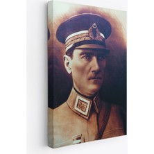 Atatürk Portre Tablosu Mustafa Kemal Atatürk Dikdörtgen Dekoratif Kanvas Tablo-Cö-66