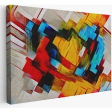 Picasso Tarzında Soyut Yağlıboya Görünüm Dekoratif Kanvas Duvar TABLOSU-3519