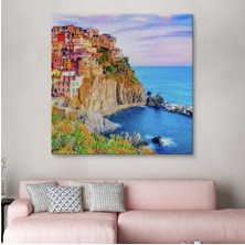 Manarola Cinque Terre Italya Manzaralı Kanvas TABLO-5864