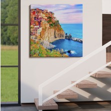 Manarola Cinque Terre Italya Manzaralı Kanvas TABLO-5864