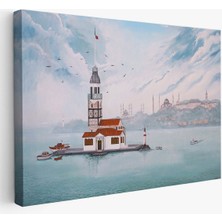 Kız Kulesi Yağlıboya Görünüm Dekoratif Kanvas TABLO-3587
