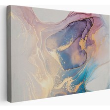 Mürekkep ve Alkol Elementleri ile Mermer Deseni Verilmiş Kanvas TABLO-5039