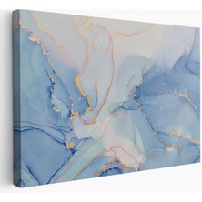 Mürekkep ve Alkol Elementleri ile Mermer Deseni Verilmiş Kanvas TABLO-5044