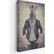 Zebra Kafalı Insan Kanvas TABLO-4982