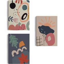 Çağdaş, Modern, Soyut Pastel 3 Lü Duvar Tabblo Seti-Aı-9