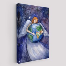 Dünyayı Kucaklayan Melek Duvar TABLOSU-6000