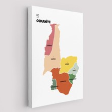 Osmaniye Ili ve Ilçeler Haritası Dekoratif Kanvas Tablo 1437
