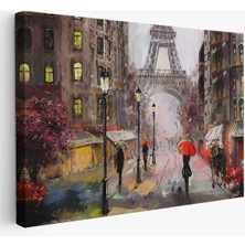 Eyfel Manzarası Yağlıboya Görünüm Dekoratif Kanvas Duvar TABLOSU-3545