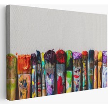 Sanatsal Tuval Üzerinde Renkli Yağlı Boya Sanatçı Fırçaları TABLO-1199