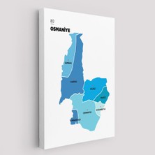 Osmaniye Ili ve Ilçeler Haritası Dekoratif Kanvas Tablo 1438