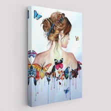 Kelebek Detaylı Güzel Kadın TABLOSU-6330