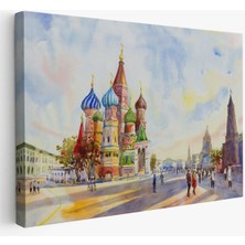 Kremlin ve Kızıl Meydan Aziz Basil Katedrali Moskova TABLO-3559