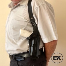 Tüm Tabancalara Uyumlu Deri Koltukaltı Tabanca Kılıfı Siyah Ayarlanabilir Askılı Sistem