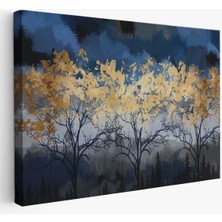 Geceyarısı Orman Manzarazı Yağlıboya Görünüm Dekoratif Kanvas Duvar Tablosu