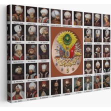 Osmanlı Padişahlarının Tümü Dekoratif Duvar TABLOSU-6549