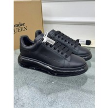 Oversize Siyah Deri Sneaker