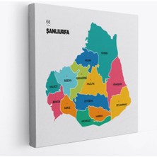 Şanlıurfa Ili ve Ilçeler Haritası Dekoratif Kanvas Tablo 1457
