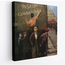Yaşasın Cumhuriyet Yazan Çocuklar Kanvas TABLO-5896