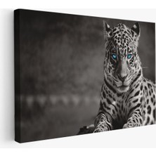 Mavi Gözlü Leopar Dekoratif Kanvas Tablo 1162
