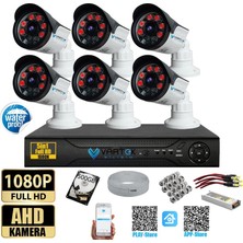 6 Kameralı Set 500 GB HDD Full Hd Gece Görüşlü Güvenlik Kamerası Sistemi-Sabit Ip Gerektirmez-