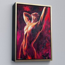 çerçeveli çıplak  kadın dekoratif duvar tablosu-6140