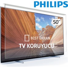 Best Ekran Philips 50PUS7800 Tv Ekran Koruyucu - Philips 50" Inç 126CM QLED Kırılmaz Koruyucu