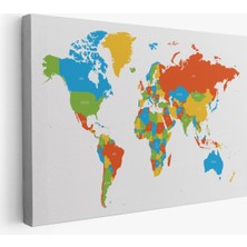 Dünya Haritası Dekoratif Kanvas Tablo 1096