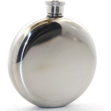 Paslanmaz Çelik Yuvarlak 5 Oz Tekli Matara Çelik Renk