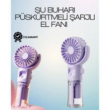 Şarjlı Buğu Fanı - Nemlendirici Sis Fonksiyonlu, Tip-C Girişli, Taşınabilir Masa Fanı