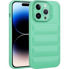 Apple iPhone 14 Pro Max Kılıf Kamera Korumalı Parlak Airbag'li Xemu Galya Kapak-Su Yeşil