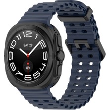 Galaxy Watch Ultra 47MM Xemu KRD-118 Tırtıklı Tasarım Silikon Kordon-Midnight Blue