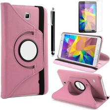 Galaxy Tab 4 7.0 T230  Uyumlu Xemu Dönebilen Standlı Kılıf-Pembe Açık