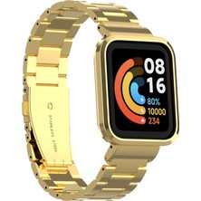 Xiaomi Redmi Watch (Mi Watch Lite) Uyumlu Krd-60 Metal Kordon Xemu - Gold