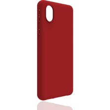 Galaxy A01 Core Kılıf Xemu Biye Silikon-Kırmızı