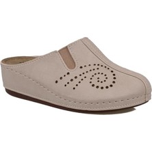 Trend Adımlar Krem Kadın Hafif Dolgu Burnu Kapalı Terlik 09-269